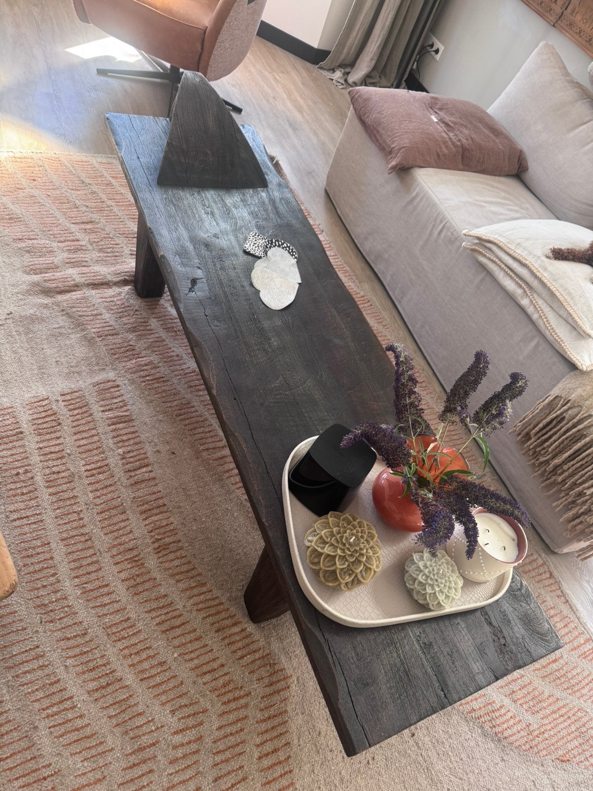 Salontafel bijzonder, Huis en Inrichting, Tafels | Salontafels, Ophalen, Zo goed als nieuw, Rechthoekig, 150 tot 200 cm