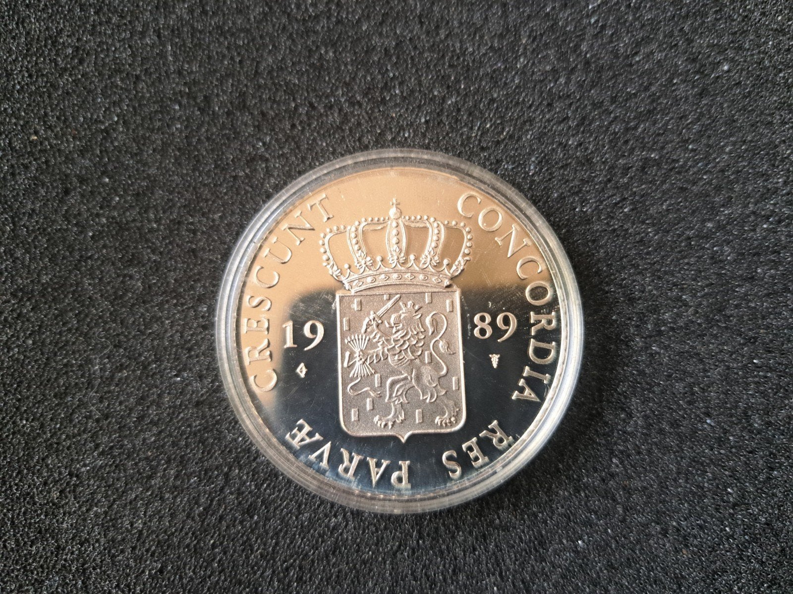 Zilveren dulaat 1989 - Concordia Res Parvae Crescunt, Koningin Beatrix, Zilver, Ophalen of Verzenden, Losse munt