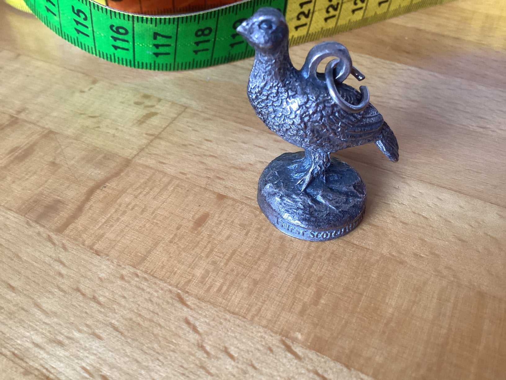 Fazant zilvertin hoog 4 cm, Ophalen of Verzenden