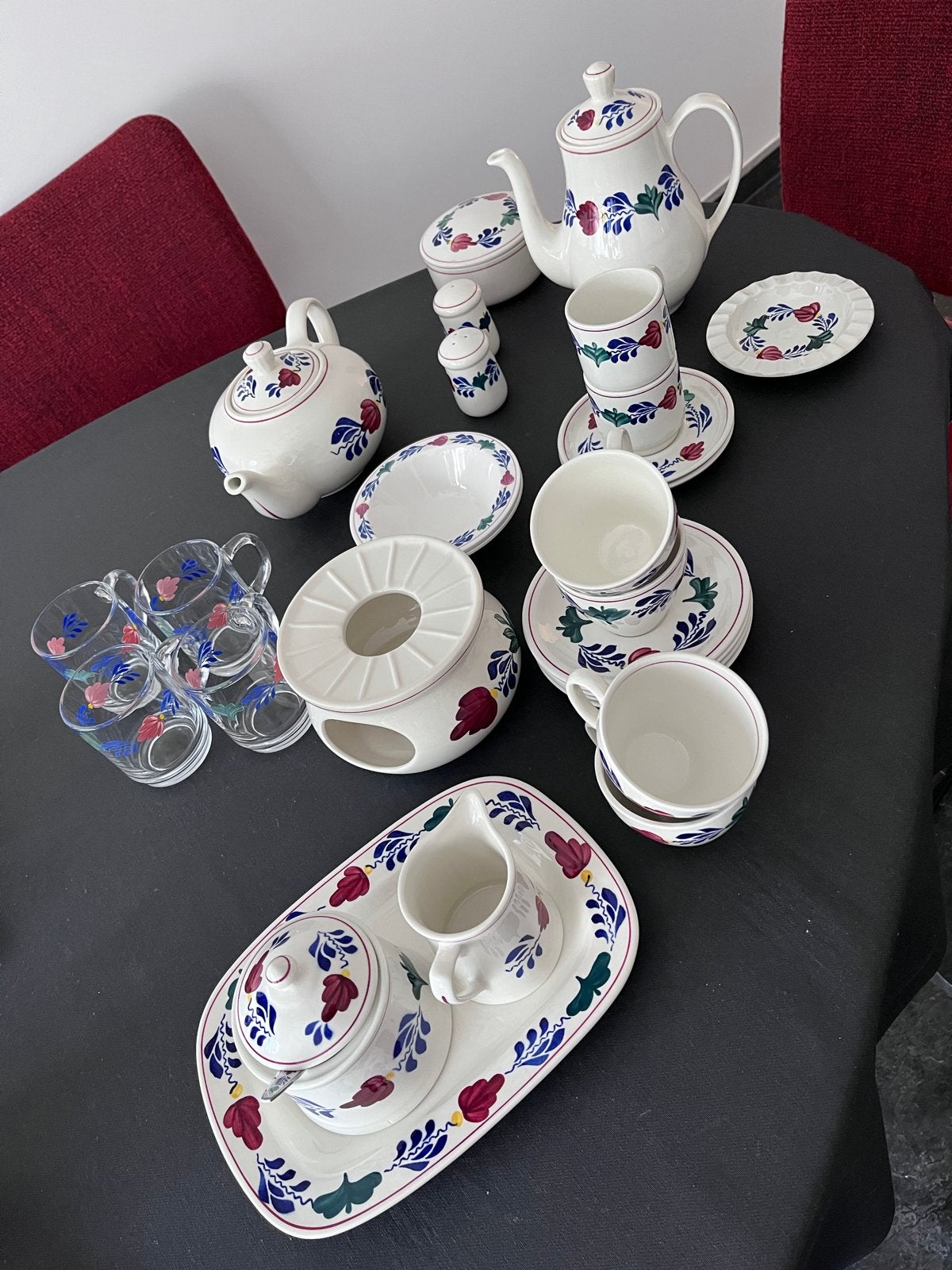 Uitgebreid Boerenbont servies - Vintage stijl, Gebruikt, Keramiek, Landelijk/Boerenbont, Ophalen of Verzenden