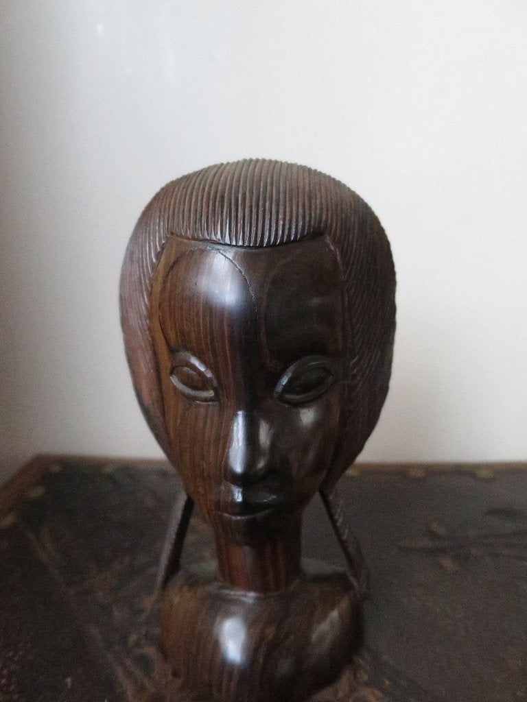 mooi uit coromandel hout gesneden beeldje 16 cm, Antiek en Kunst, Ophalen of Verzenden