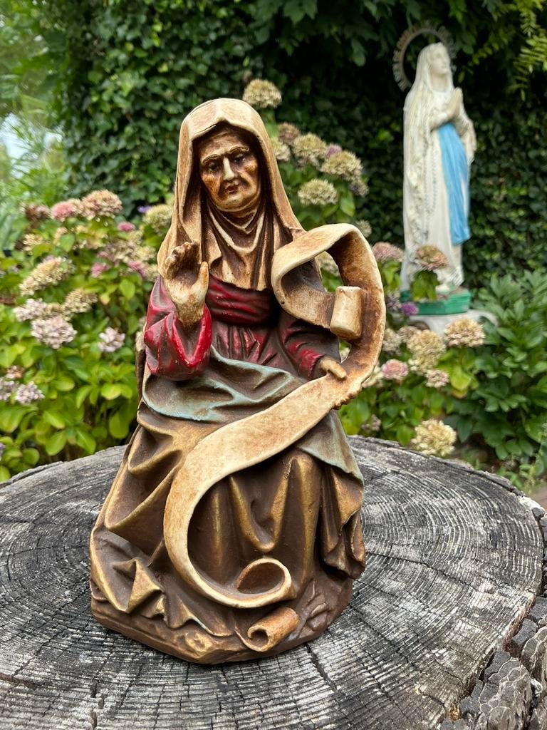 Antiek zeldzaam heiligenbeeld ❤️ Sint Anna, Ophalen of Verzenden