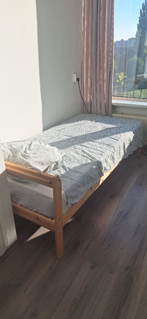 Single bed, Ophalen, 90 cm, Eenpersoons, Bruin