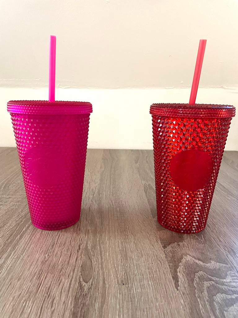 Starbucks tumblers roze en rood., Ophalen, Zo goed als nieuw, Overige stijlen, Overige materialen