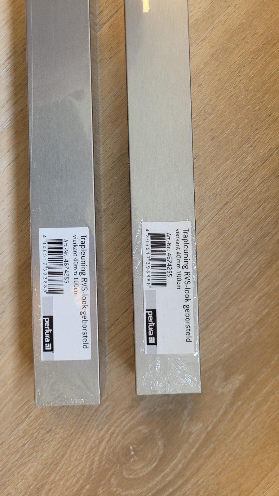 2x NIEUW Trapleuning RVS 100 cm vierkant, Overige materialen, Overige typen, Nieuw, Ophalen of Verzenden