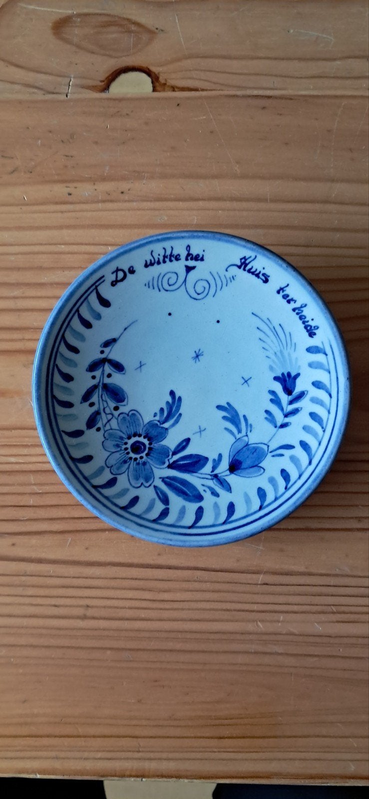 Delfts Blauw Schoonhoven wandbordje 'De Witte Hei', Ophalen of Verzenden