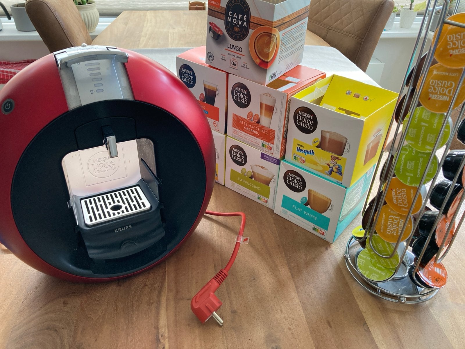 Nescafé Dolce Gusto Krups met capsulehouder en capsules, Witgoed en Apparatuur, Gebruikt, Koffiemachine, Ophalen of Verzenden