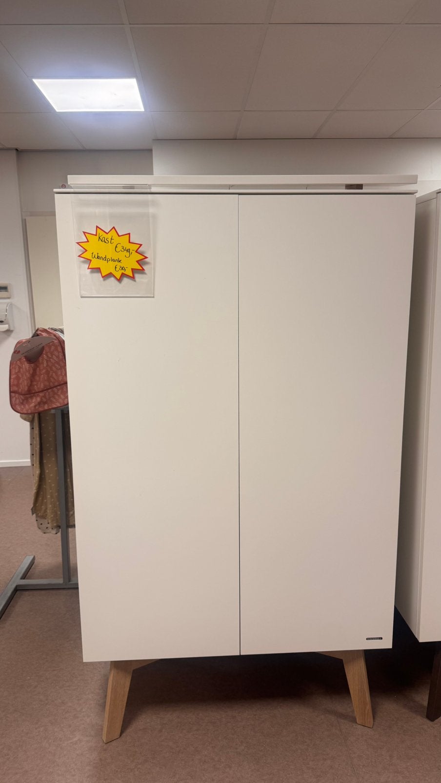 Babykamer Kidsmill Sixties kledingkast Mat wit Eiken OUTLET, Ophalen, Kast, Nieuw, 105 cm of meer