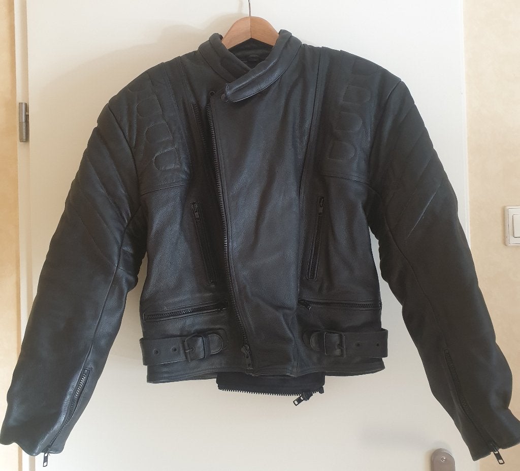 Lederen motor Jas + Broek M/L + Handschoenen maat S + kol, Motoren, Verzenden, Tweedehands, Dames