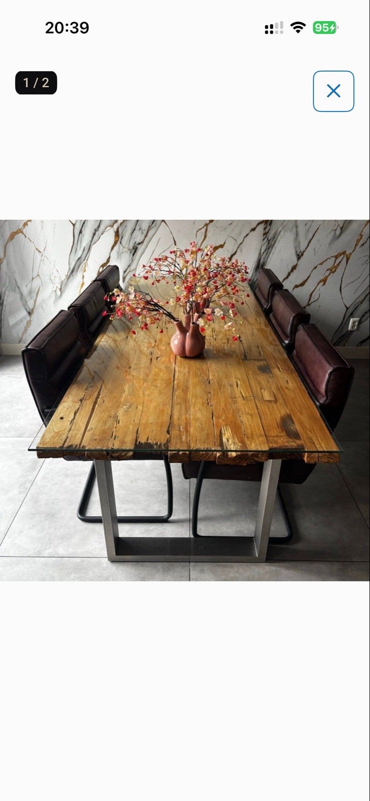 Goossens Eettafel 'Rough' - Robuust Teakhout, Ophalen, Gebruikt, 100 tot 150 cm, Teakhout