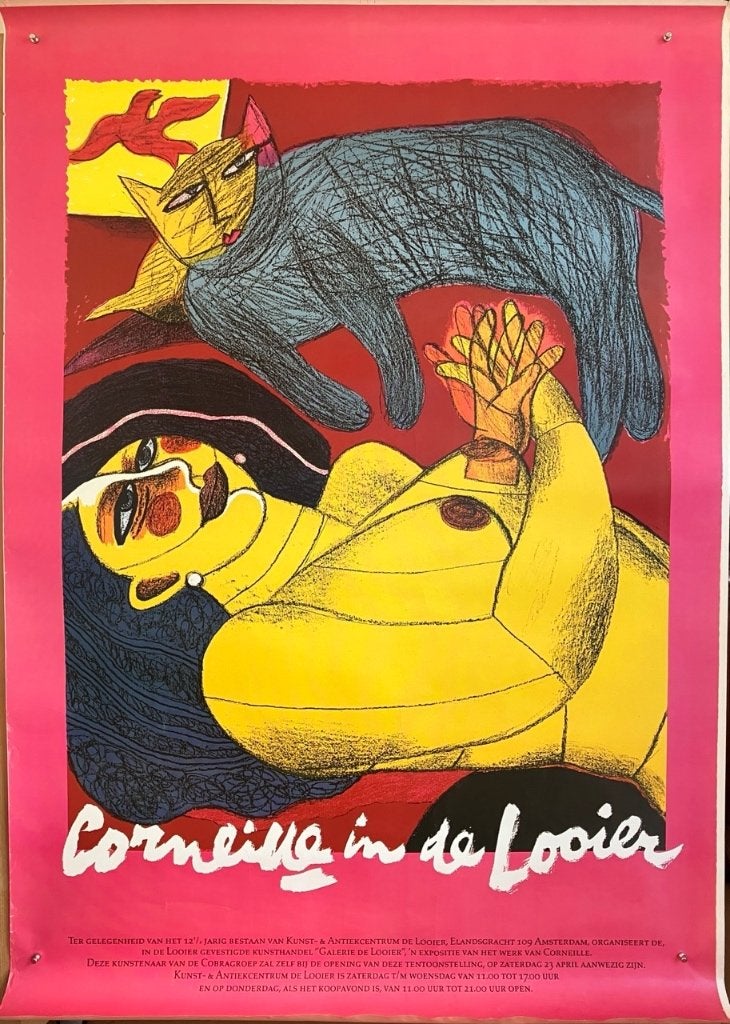 Corneille in de Looier - Expositie affiche - 1988, Ophalen of Verzenden, Gebruikt, A1 t/m A3, Overige onderwerpen