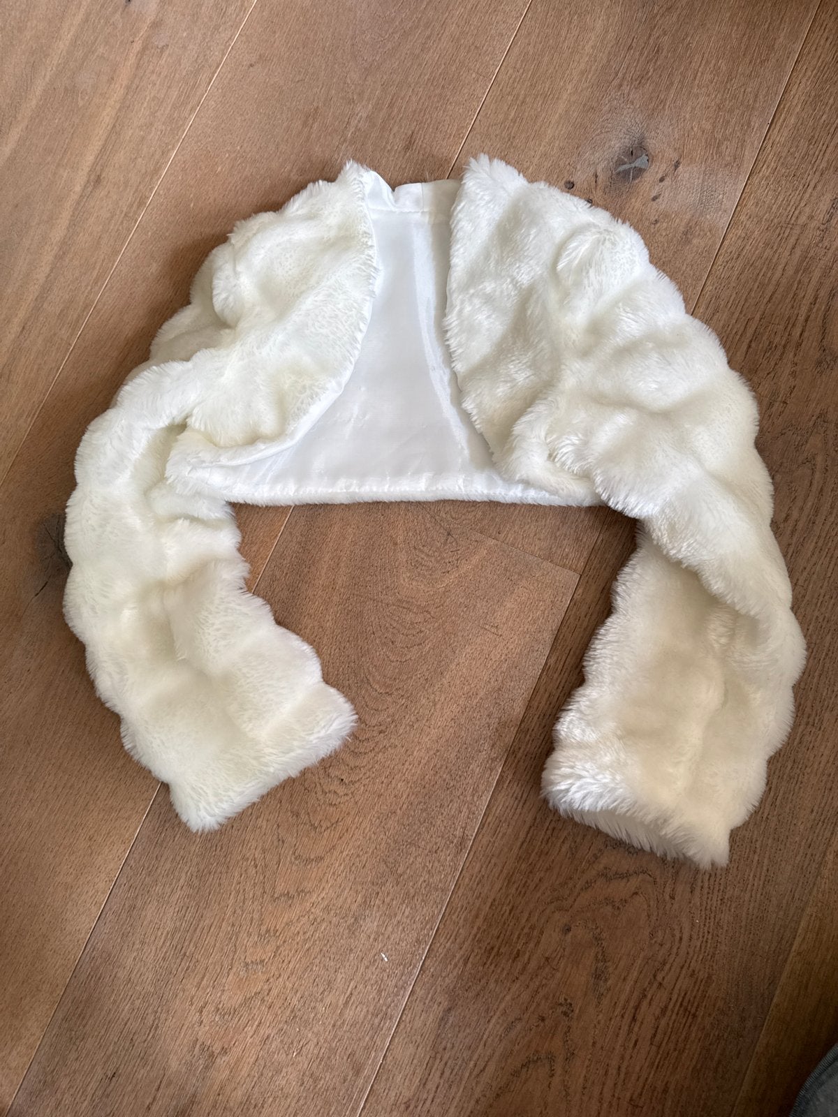 Witte Bolero Bontjasje voor Kinderen mt 134, Ophalen of Verzenden, Gebruikt, Meisje