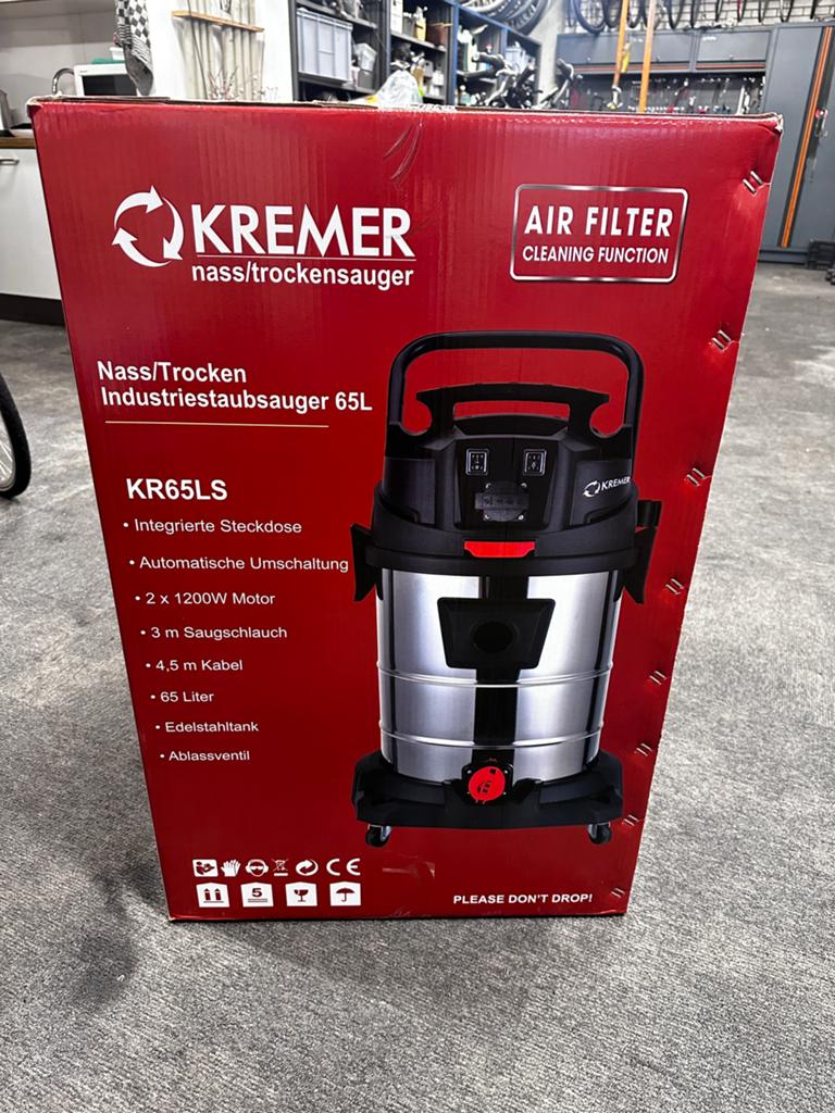 Kremer KR65LS Nat/Droog Industriële Stofzuiger 65L, Witgoed en Apparatuur, Stofzuigers, Nieuw, Ophalen of Verzenden, Industriële stofzuiger