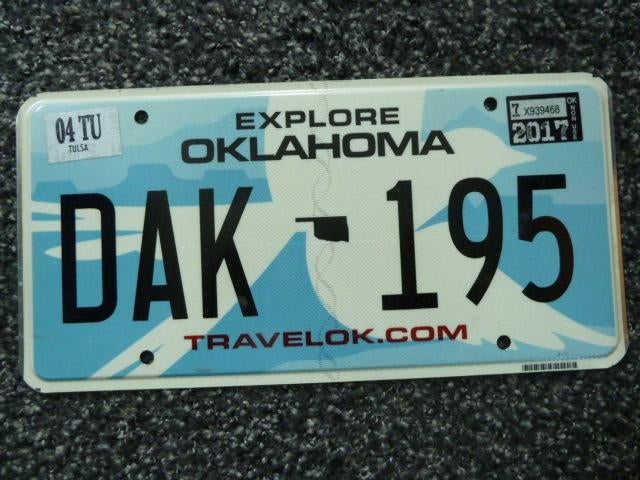 Kentekenplaat licenseplate Oklahoma Explore USA, Verzenden, Gebruikt, Auto's