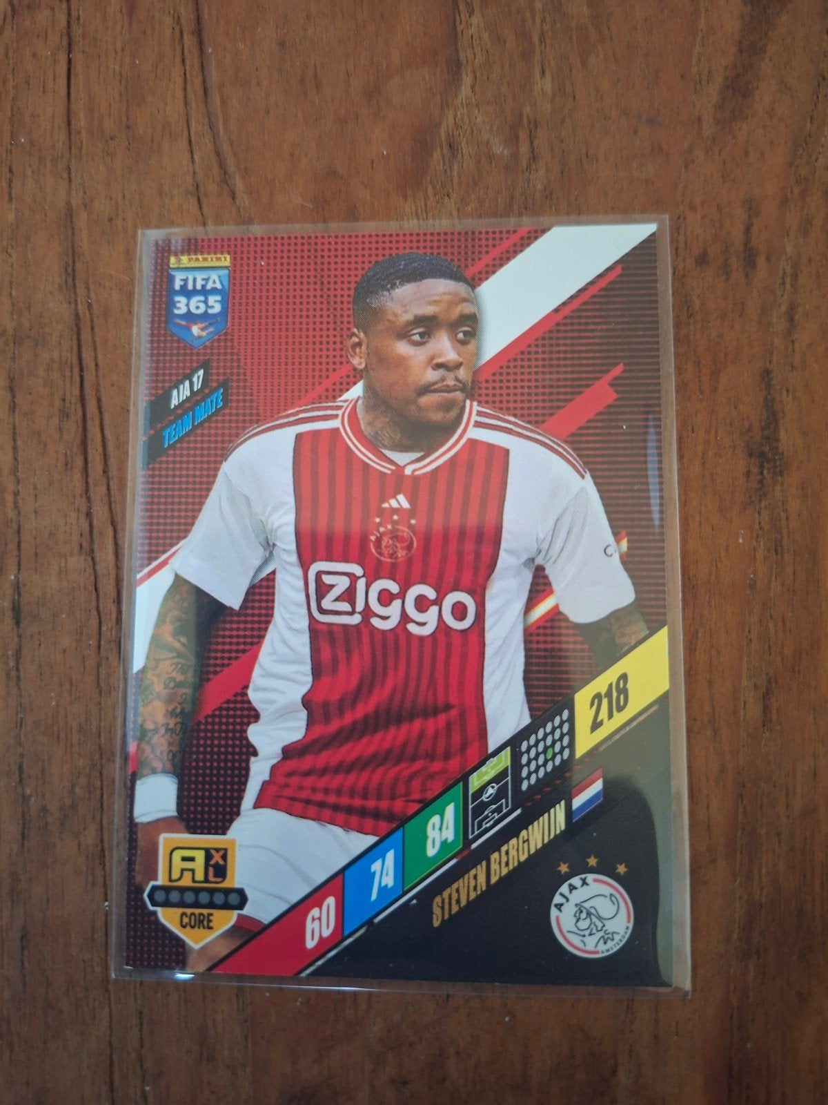 Panini FIFA 365 Steven Bergwijn Ajax Team Mate kaart, Ophalen of Verzenden, Zo goed als nieuw, Ajax, Spelerskaart