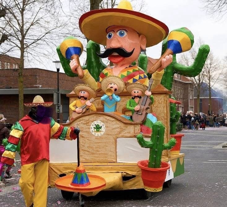 Carnavalswagen Mexicaans - grote groep, Ophalen, Carnaval