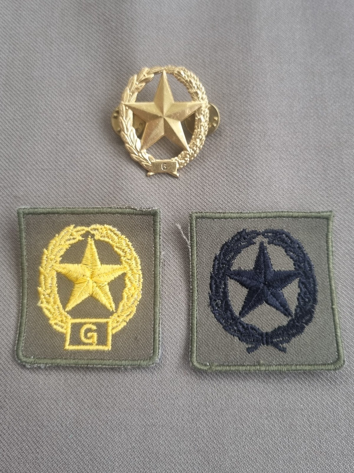 pinspeld en patches schutter 1ste klasse geweer, Ophalen of Verzenden, Landmacht, Nederland, Embleem of Badge