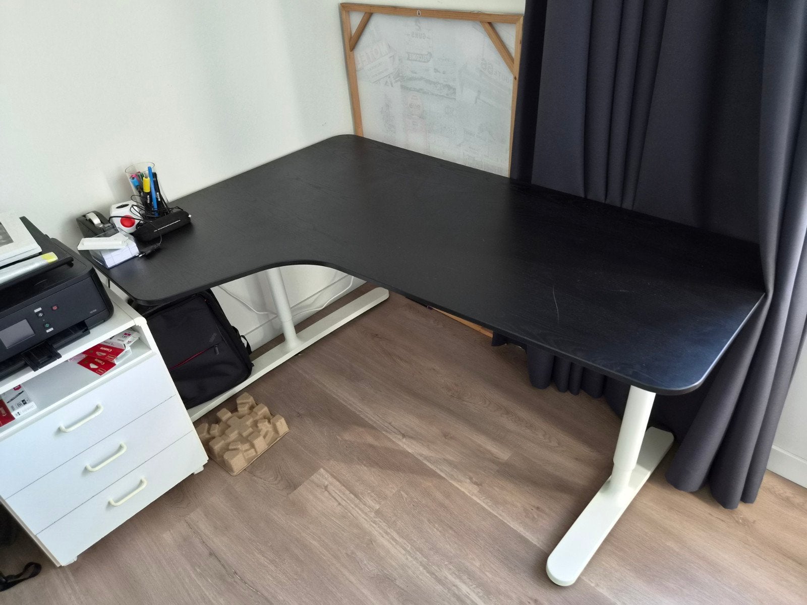 IKEA hoekbureau, Ophalen, Zwart, Gebruikt, Spaanplaat of MDF