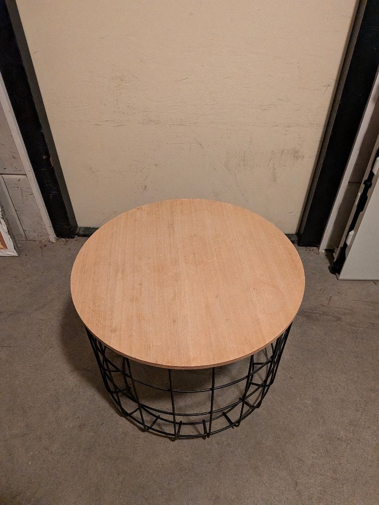 Bijzettafel 50cm, Minder dan 55 cm, Rond, Nieuw, Hout