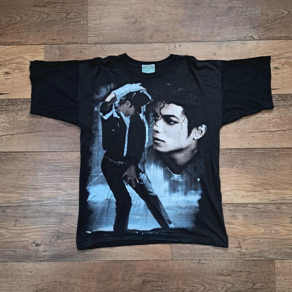 Vintage Michael Jackson t-shirt dangerous tour 1992. XL, Zwart, Maat 56/58 (XL), Ophalen of Verzenden, Gedragen