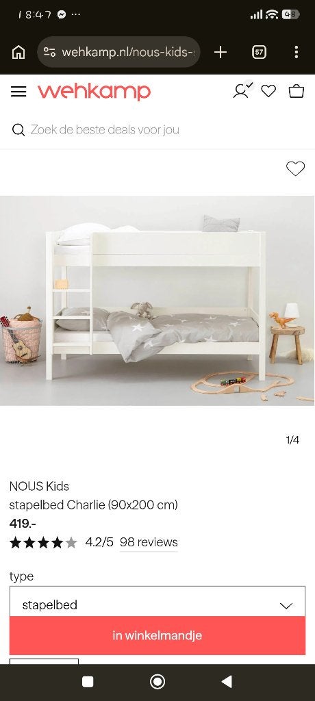 Stapelbed, Kinderen en Baby's, Kinderkamer | Stapelbedden en Hoogslapers, Ophalen, Gebruikt, Stapelbed