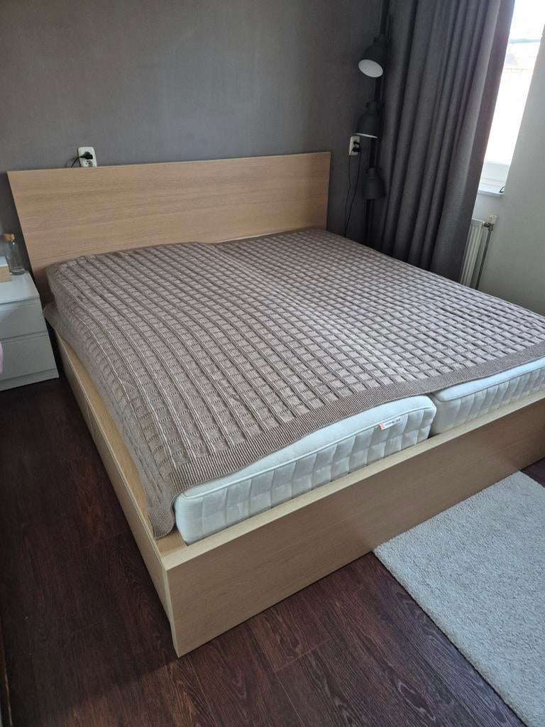 IKEA Malm bedframe 180x200cm met 4 bedlades, Huis en Inrichting, Slaapkamer | Bedden, Ophalen, Gebruikt, Beige, Tweepersoons