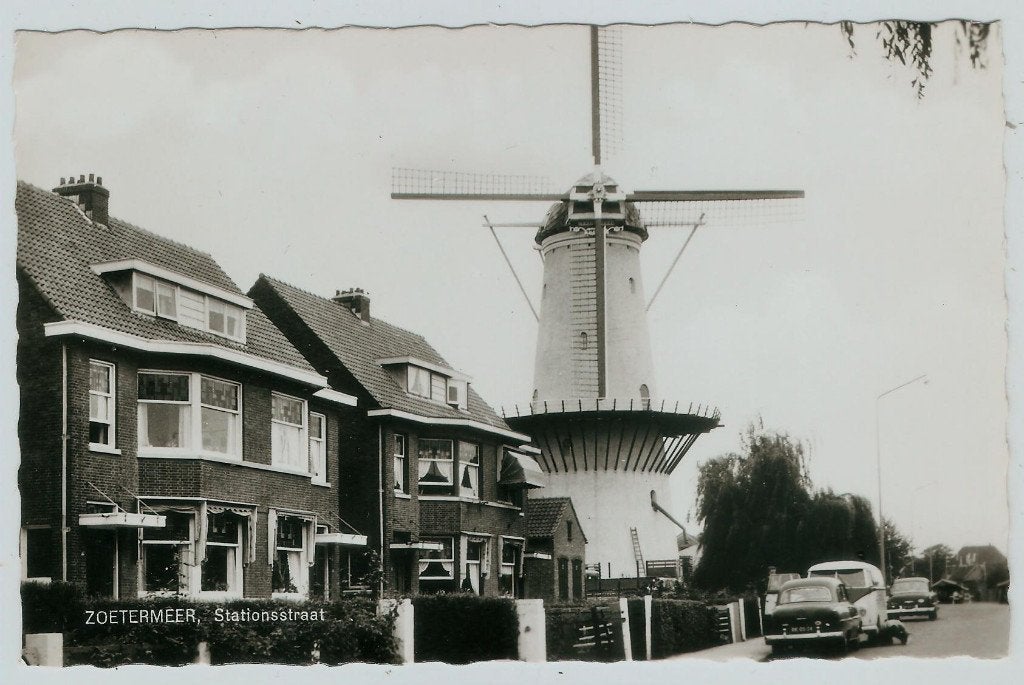 Zoetermeer Stationsstraat molen old timer VW busje 1962, Ophalen of Verzenden, 1960 tot 1980, Ongelopen, Zuid-Holland