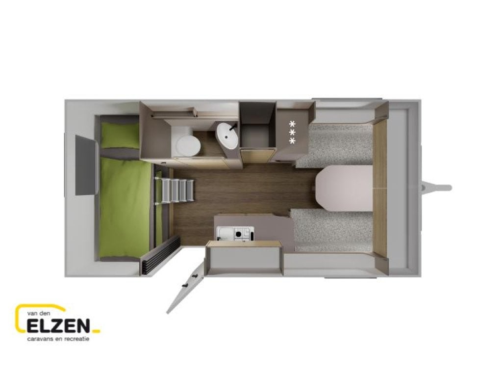 NEXT 381 BINNENKORT LEVERBAAR, Caravans en Kamperen, Caravans, Next, Standaardzit, Dwarsbed, 750 - 1000 kg