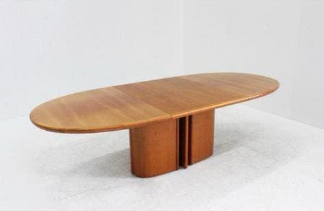 Vintage Skovby uitschuifbare ovalen eettafel, Huis en Inrichting, Tafels | Eettafels, Ophalen, 100 tot 150 cm, Vintage Deens, Teakhout