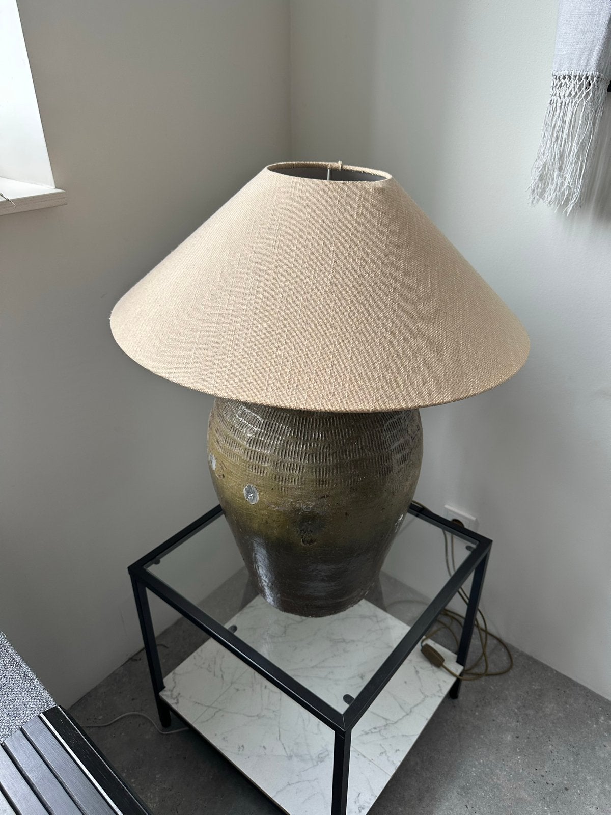 Grote lamp met lampenkap - Uniek design, Ophalen, Gebruikt