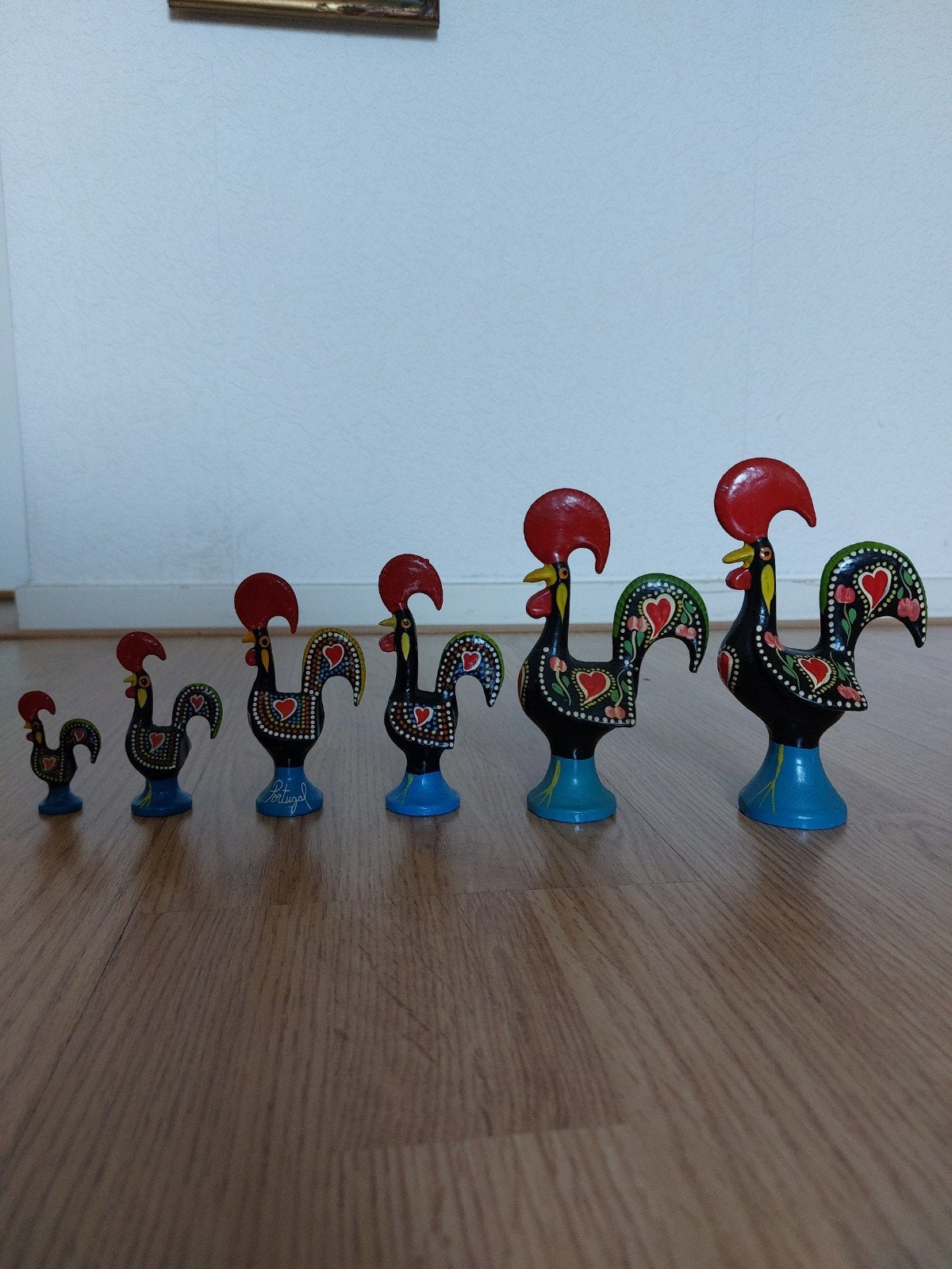 Set van 6 Galo de Barcelos haantjes - Portugees symbool, Verzenden
