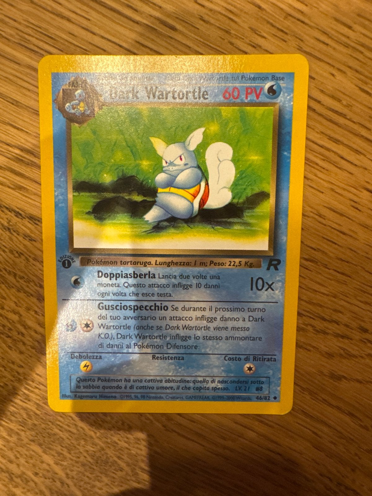 Dark Wartortle Italiaanse Pokémon Kaart, Ophalen of Verzenden, Gebruikt, Losse kaart