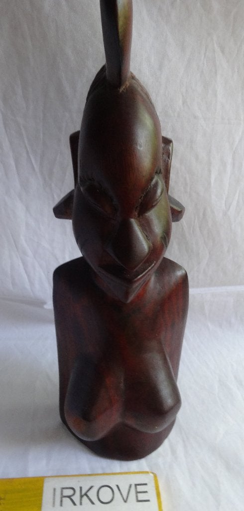HOUTEN VROUWENBEELD * AFRIKA?? * Gaaf *, Verzenden, Handgemaakt, 20 - 50 cm, Beeld