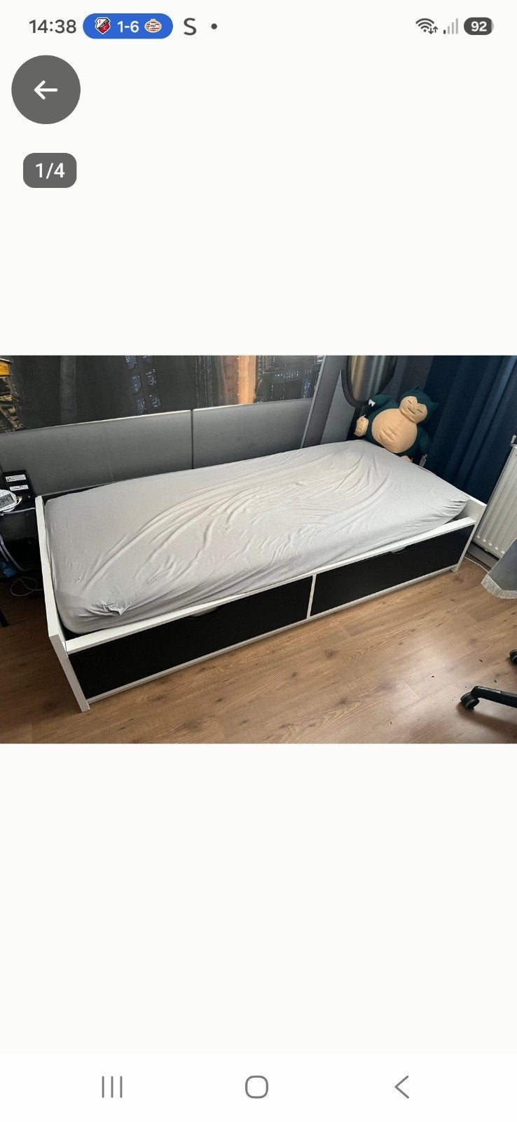 1 persoonsbed van Ikea, Ophalen, Gebruikt, 90 cm, Eenpersoons