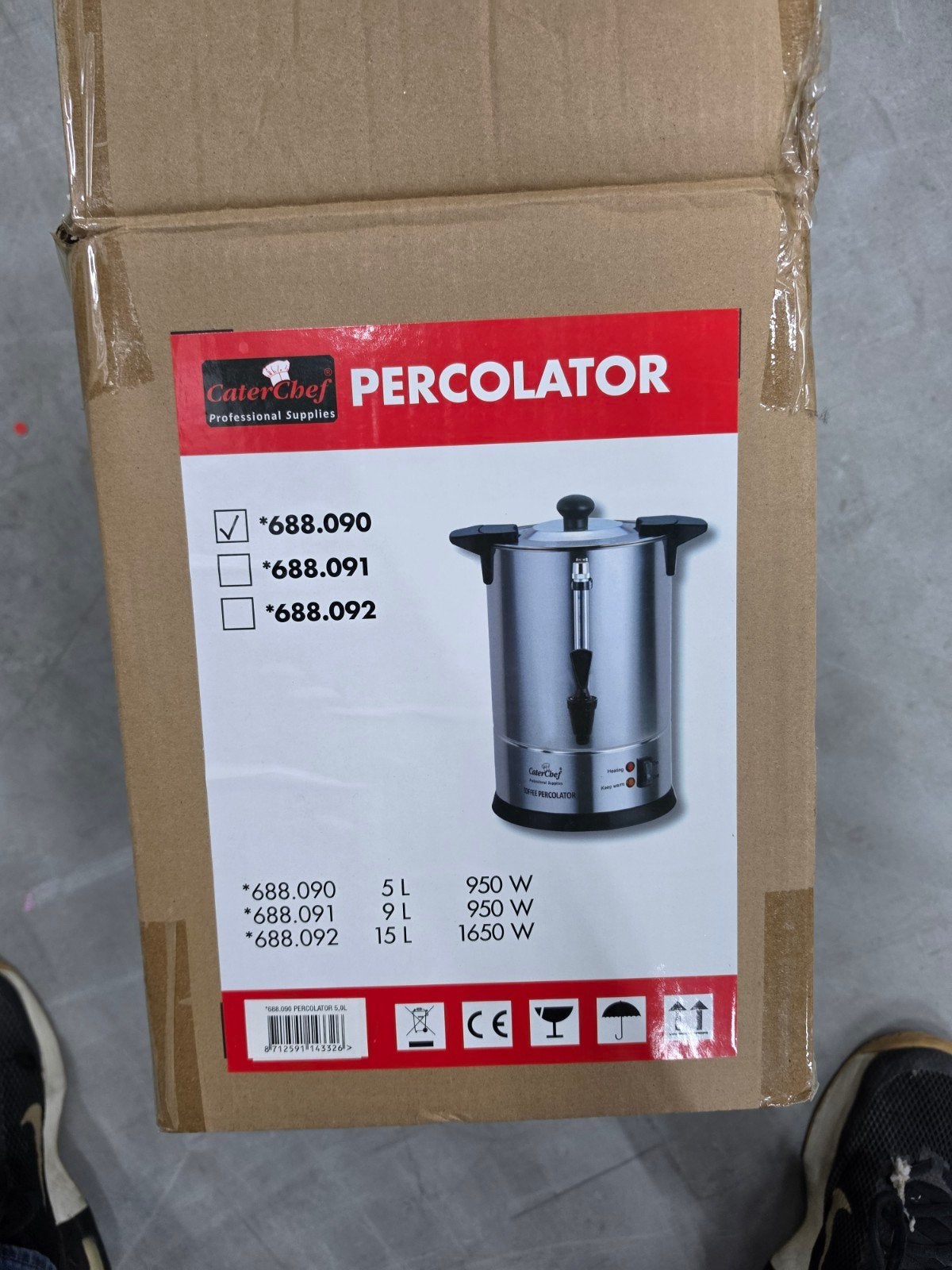 CaterChef Percolator 5L - Nieuw in doos, Overige modellen, 10 kopjes of meer, Nieuw, Gemalen koffie