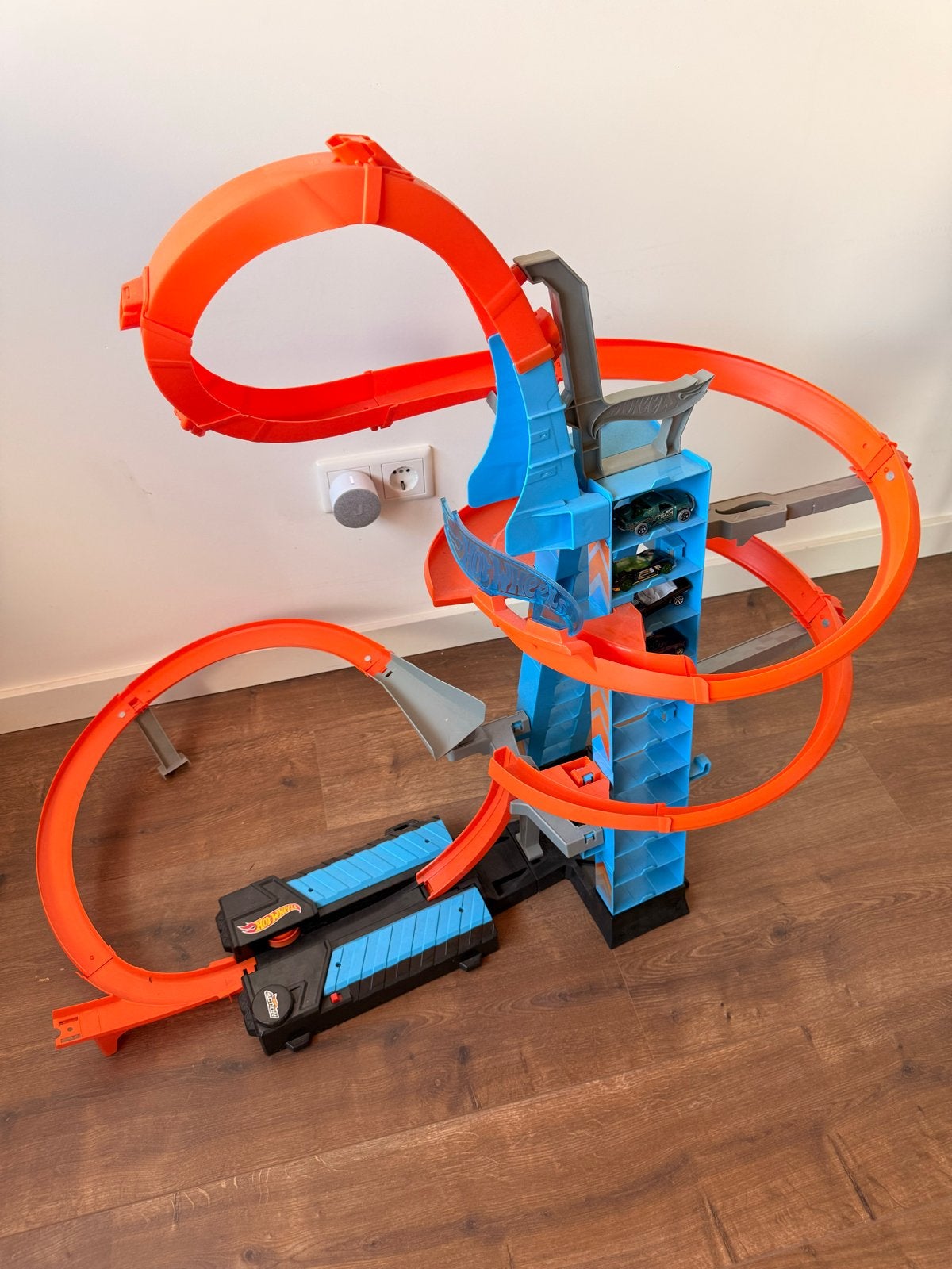 Hot Wheels Racebaan met Looping en Opbergtoren, Ophalen, Racebaan, Zo goed als nieuw, Met looping