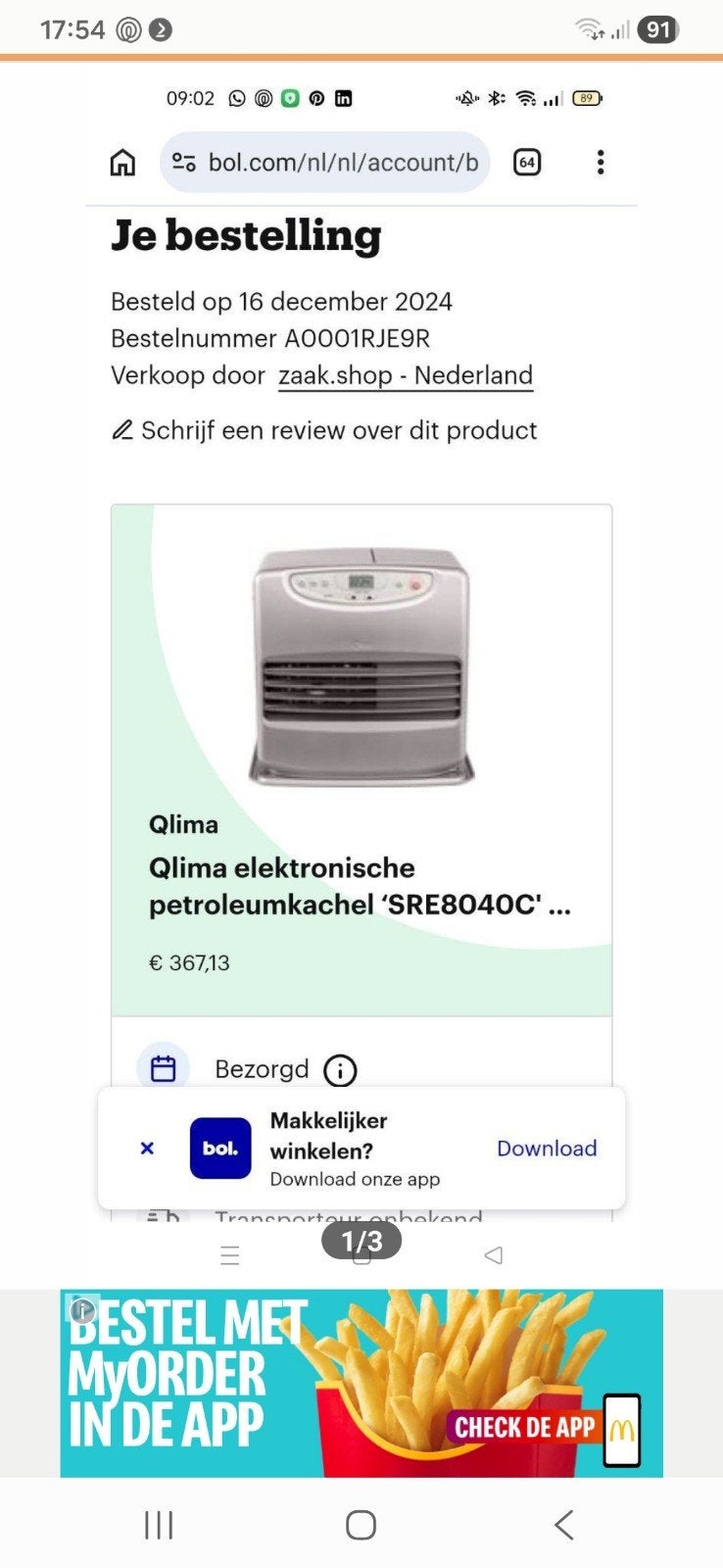 Qlima SRE8040C elektronische petroleumkachel, Gebruikt, Overige brandstoffen, Petroleumkachel, Ophalen of Verzenden