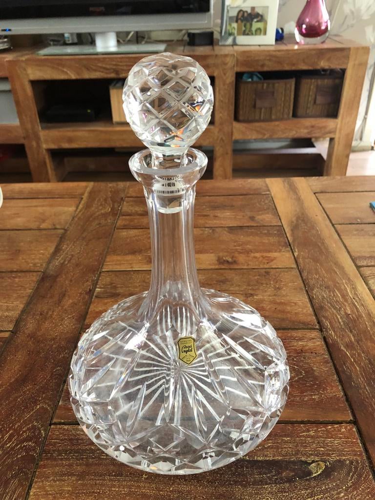 Kristallen decanter, Antiek en Kunst, Antiek | Glas en Kristal, Ophalen of Verzenden