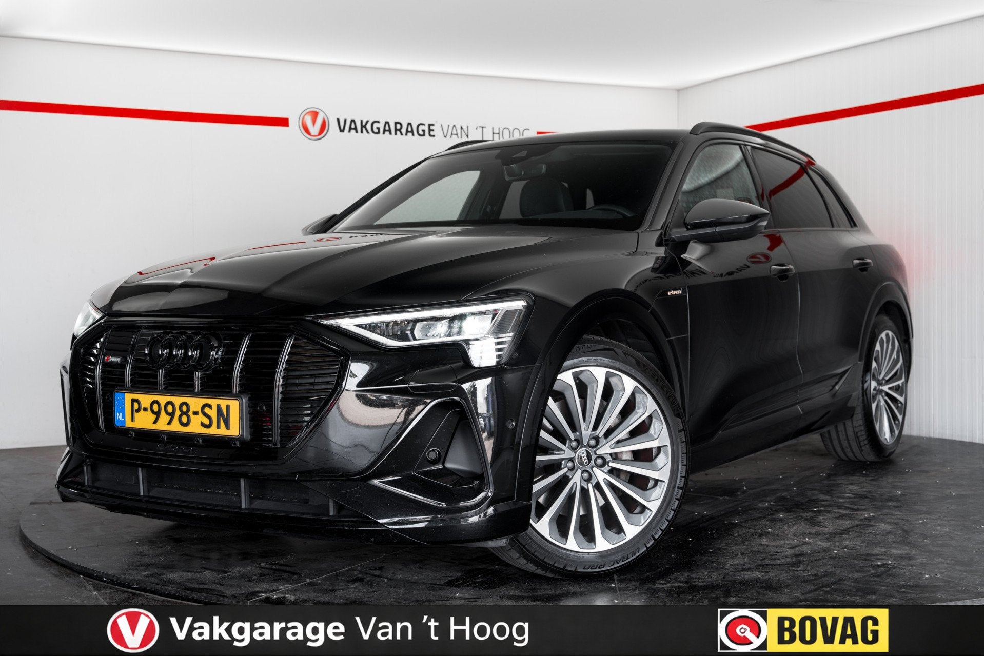 Audi e-tron 55 quattro S edition 95 kWh 90% SOH (bj 2022), Automaat, 131 €/maand, 95 kWh, Leder en Stof