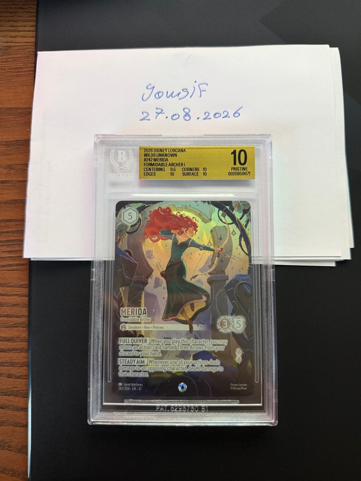 Disney Lorcana Merida #242 BGS 10 Pristine, Ophalen of Verzenden, Nieuw, Losse kaart