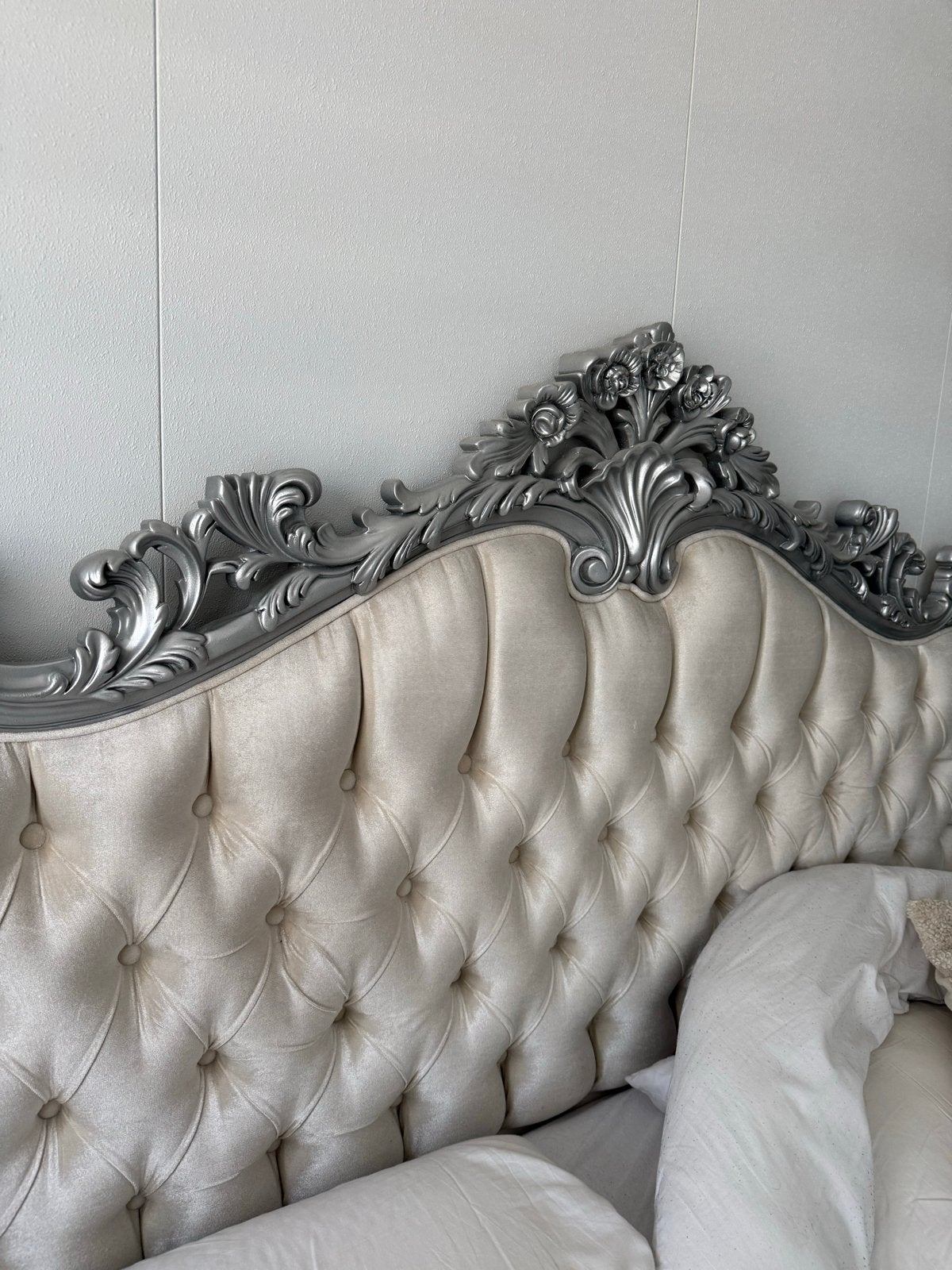 Luxe barok boxspringbed 180x200 cm met opbergruimte, Ophalen, Gebruikt, Tweepersoons, 180 cm