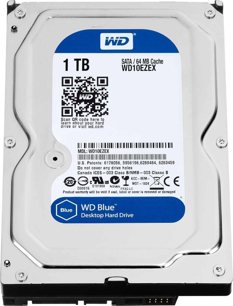 WD Blue WD10EZEX 1TB Harde Schijf, Intern, Zo goed als nieuw, 1TB, Desktop