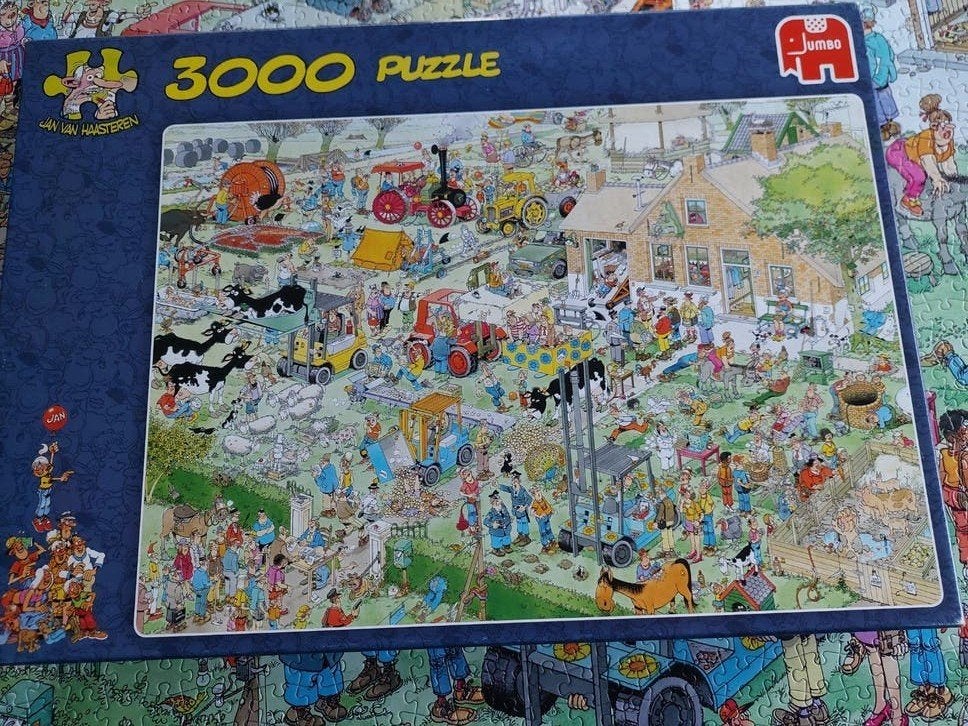 Jan van Haasteren 3000 stukjes puzzel - Boerderij Bezoek, Ophalen, Gebruikt
