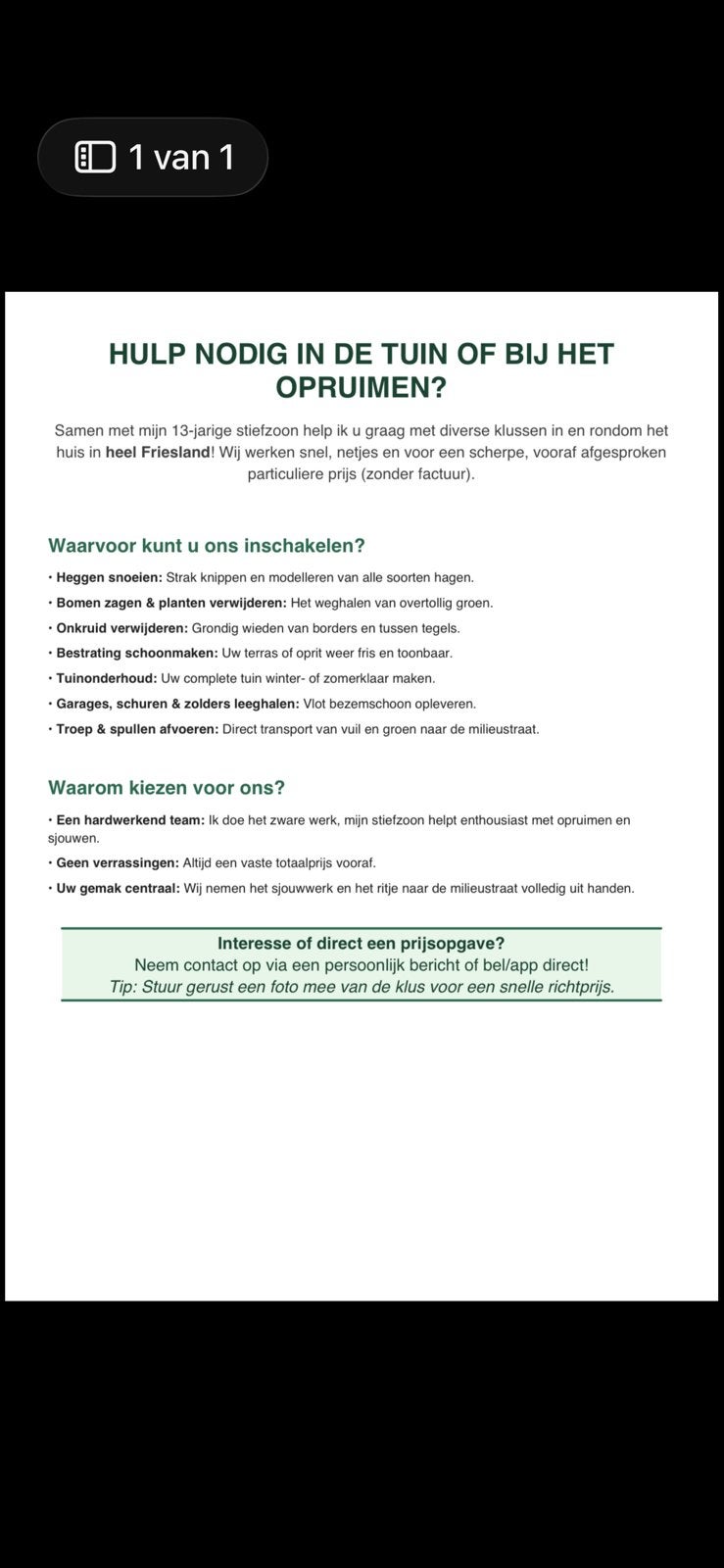 Hovenier aangeboden!, Tuin en Terras, Ophalen of Verzenden