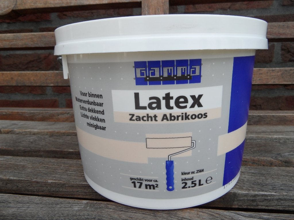 Latex muurverf / plafondverf zacht abrikoos - NIEUW, Minder dan 5 liter, Ophalen of Verzenden, Nieuw, Overige kleuren