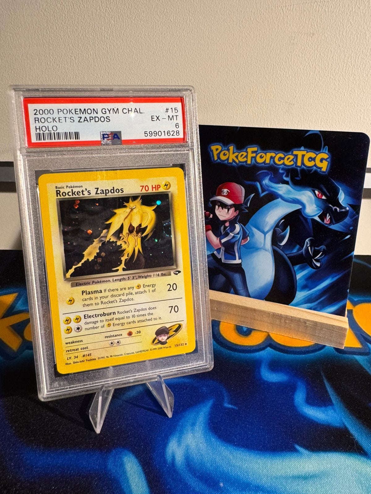 Pokémon | Rocket’s Zapdos | Swirl! | Holo! | PSA 6 | 15/132, Ophalen of Verzenden, Zo goed als nieuw