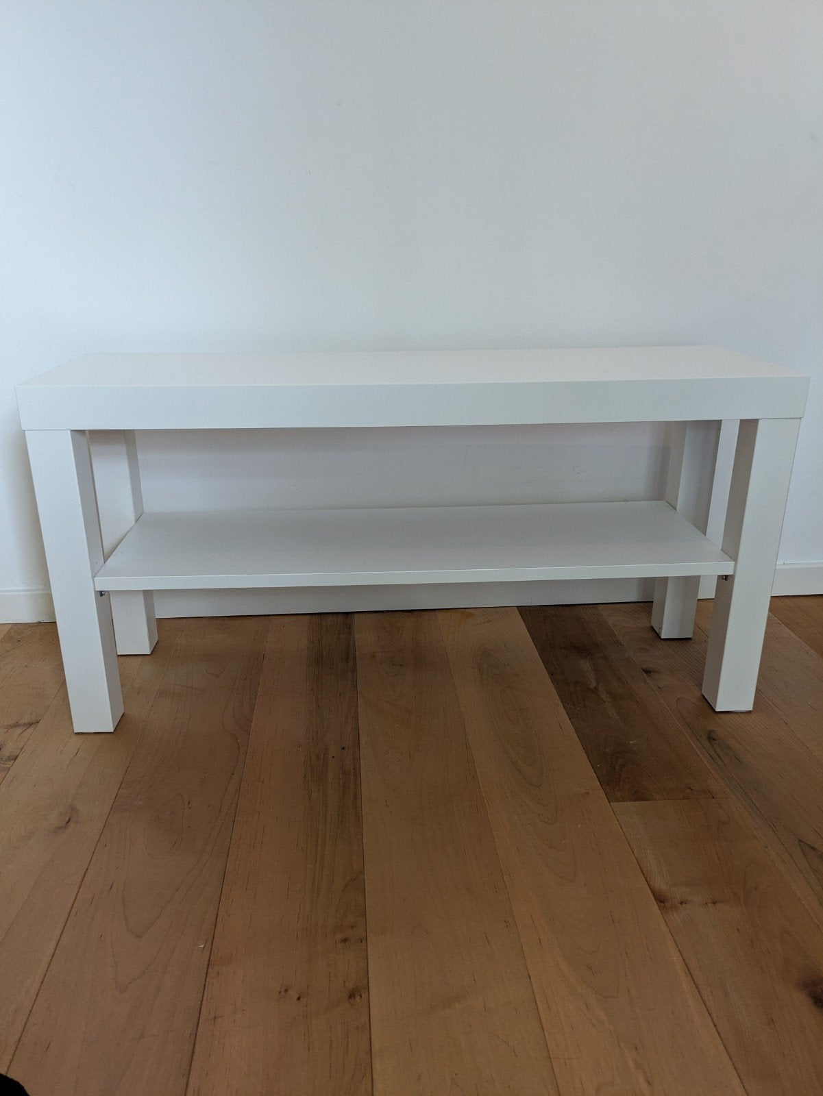 Witte bijzettafel/bankje met opbergplank, Ophalen, Zo goed als nieuw, Modern, minimalistisch