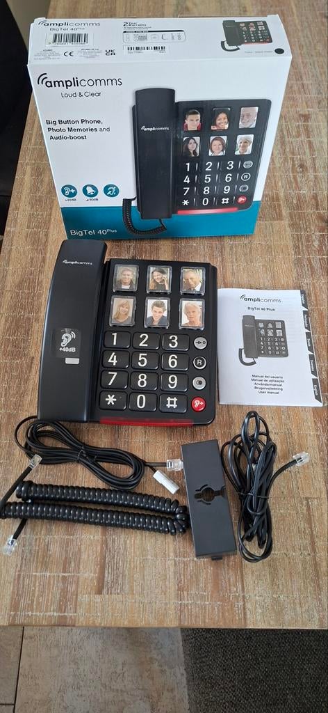 Amplicomms BigTel 40 Plus seniorentelefoon met grote knoppen, Telecommunicatie, Vaste telefoons | Niet Draadloos, Ophalen of Verzenden