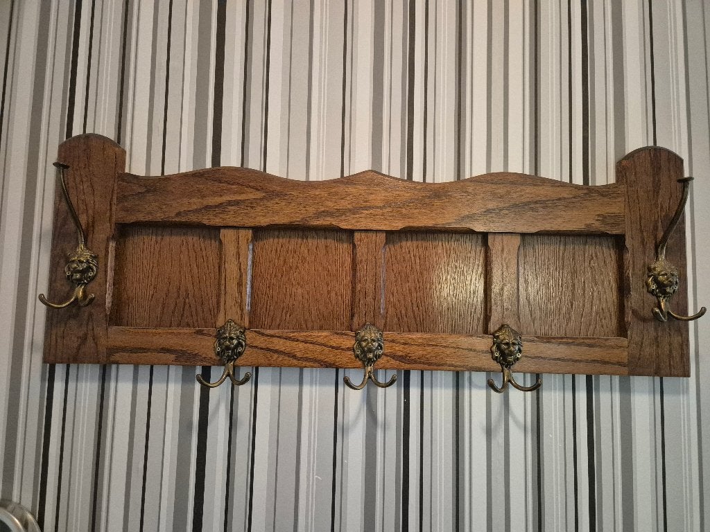 Prachtige vintage eikenhouten kapstok ~ jaren 70/80, Zo goed als nieuw, Minder dan 100 cm, Hout, Ophalen