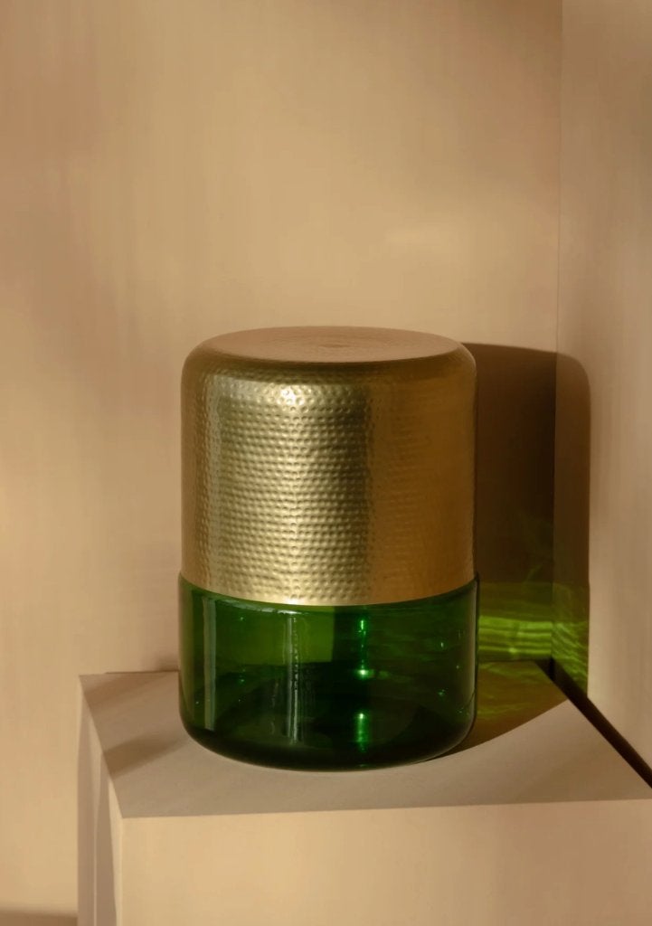 Dutchbone Cave Bijzettafel Groen/ Goud | Van €199, nu voor, 45 tot 60 cm, Minder dan 55 cm, Dutchbone, Metaal of Aluminium